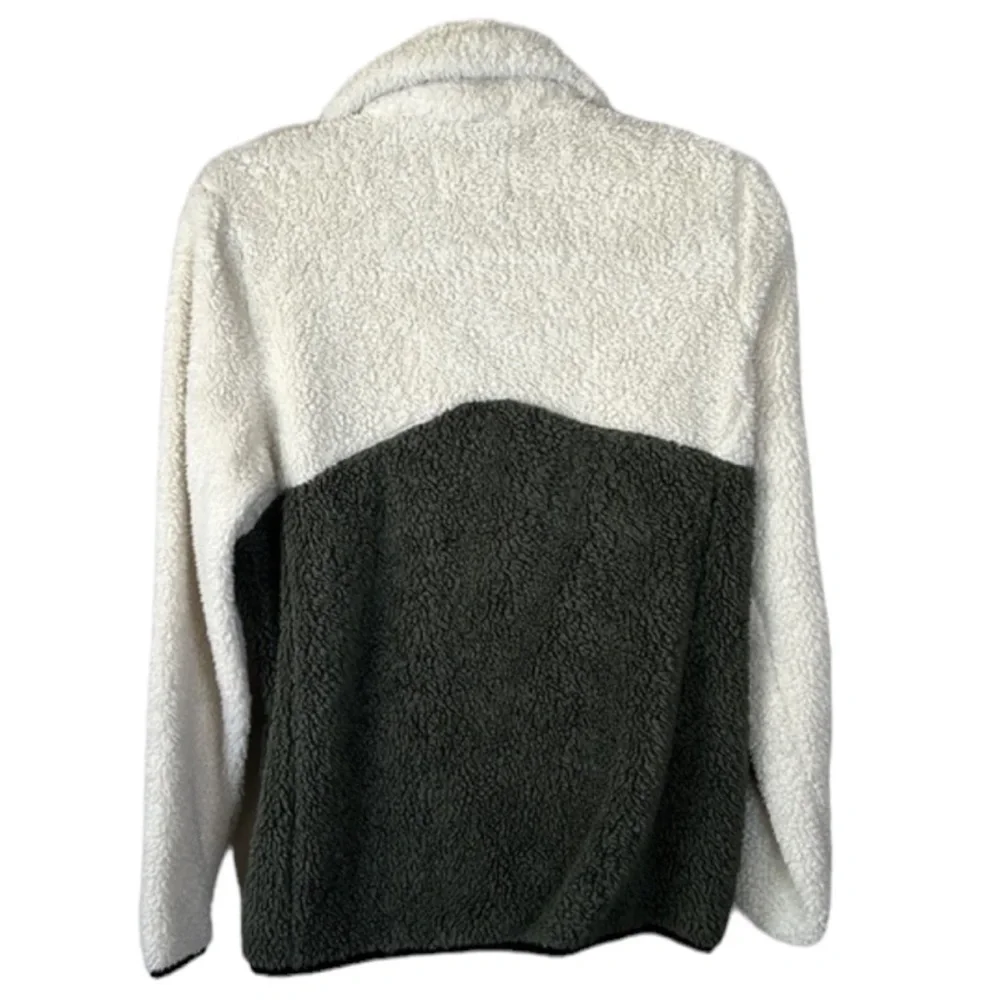 Lucky Brand Faux Shearling Colorblock Teddy Jacket Size S